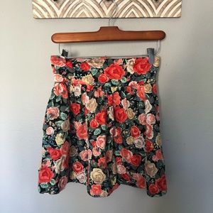 High waisted mini skirt